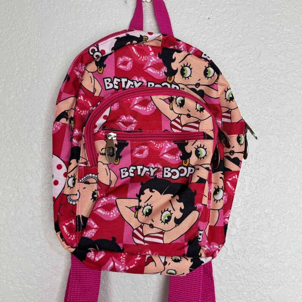 Betty Boop Mini Backpack Pink Cartoon Travel School Daypack Bag